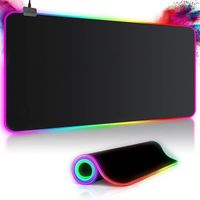 Tapis de Souris Gaming RGB XXL (800 x 300 mm), 14 Effets d'éclairage LED, étanche, antidérapant, résistant à l'usure pour Gamer, PC