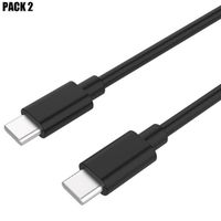 2x Câble USB-C vers USB-C Rapide pour Samsung Galaxy A34 A24 A13 A14 M13 M23 5G - Noir 1M