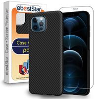 ebestStar ® pour Apple iPhone 12 Pro Max Coque Gel Fibre Carbone Luxe Flex TPU Premium + Film protection écran en VERRE Trempé,