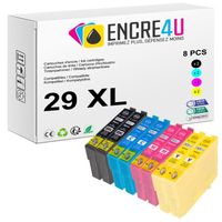 29XL ENCRE4U - Lot de 8 cartouches d'encre compatibles avec EPSON 29 T29 XL T29XL ( Fraise ) : 2 Noir + 2 Cyan + 2 Magenta + 2