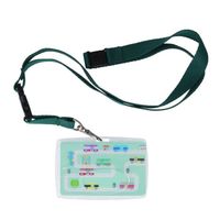 Porte-badge couleur motif vert Color Pop - PVC - cordon de sécurité avec détache-rapide - Fabriqué en France