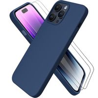 Coque pour iPhone 14 Pro Max (6,7") Ultra Fine Antichoc Bleu Marine + 2 Verres Trempés