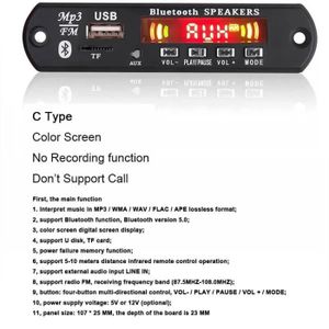 LECTEUR MP3 Auditeur - Carte décodeur MP3 5V 12V, écran de doc