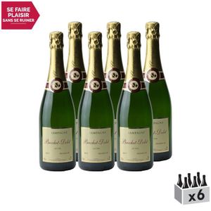 CHAMPAGNE Champagne premier cru Blanc - Lot de 6x75cl - Champagne Brochet-Dolet - Cépages Pinot Noir, Pinot Meunier, Chardonnay