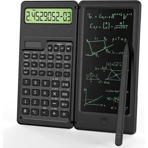 CALCULATRICE Calculatrice scientifique ultra fine avec tablette d'écriture LCD effaçable de 15, 2 cm, 10 chiffres, batterie solaire, double A258