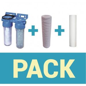 FILTRATION - POMPE Pack de filtration d'eau porte filtre double + fil