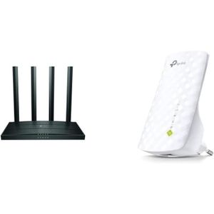 MODEM - ROUTEUR C6 routeur sans Fil Bi-Bande (2,4 GHz-5 GHz)Noir & Répéteur WiFi(RE200), Amplificateur WiFi AC750, WiFi Extender, WiFi.[Q46]