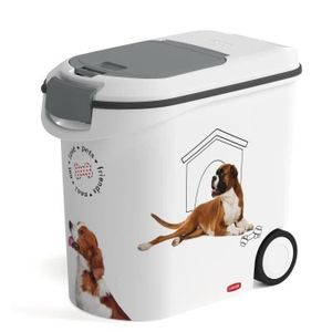 MOREZI Boîte de rangement pour aliments pour chien,conteneur croquettes  animaux,avec couvercle et pelle , 6L - Blanc : : Animalerie
