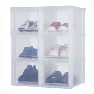 Boîtes à Chaussures Empilable, Pointure 46 EU, 36x28x21cm, Rangement Boite  Chaussure en Plastique avec Porte, Lot de 12, A700 - Cdiscount Maison