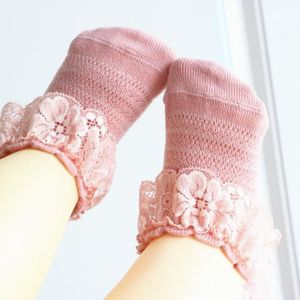 4 Paire De Bébé Filles Chaussettes Avec Dentelle Parage Couleur Blanc Diverses Tailles