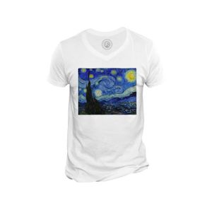 T-SHIRT T-shirt Homme Col V Vincent van Gogh Nuit Etoilée 