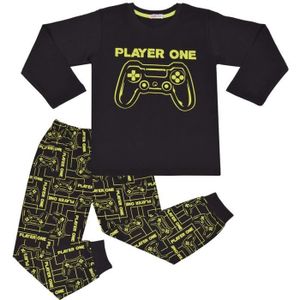 PYJAMA Enfants Player One Imprimer Noir Pyjama Régler Con