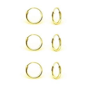 Plaqu/é Or Jaune ou Or Rose 16 mm DTPsilver 12 5 Paires de Boucles doreilles Femme Cr/éoles en Argent Fin 925 10 /Épaisseur 1.2 mm 14 Diam/ètre 8
