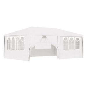 ABRI DE PLAGE Tente de réception et parois latérales 4x6 m Blanc 90 g/m²