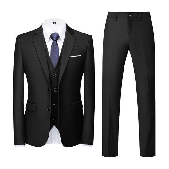 Costume 3 Pièces Homme Slim - Fabriqué En Turquie - 100% Polyester - Poches Fonctionnelles - 5