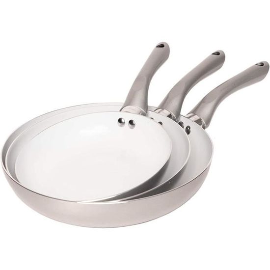 Set De 3 Poêles En Fonte - 16, 20 Et 26 Cm - Compatibles Induction Et Tous Feux