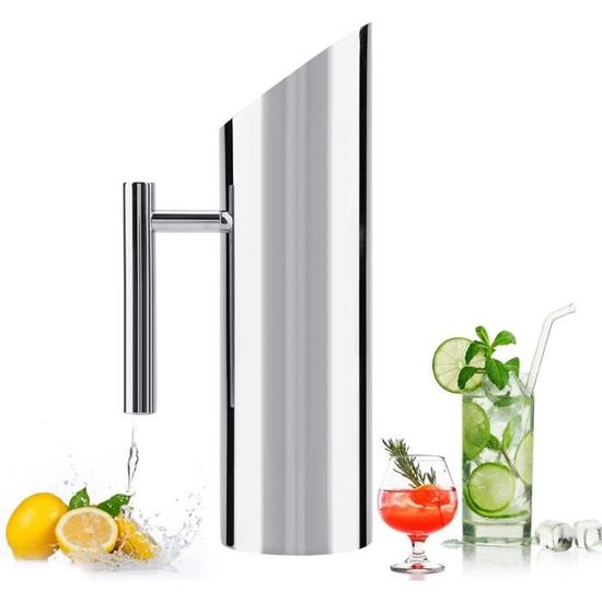 Pichet Delaman En Inox 2L Avec Garde-glace - Idéal Pour Thé Glacé, Eau Froide, Maison Et Restauration