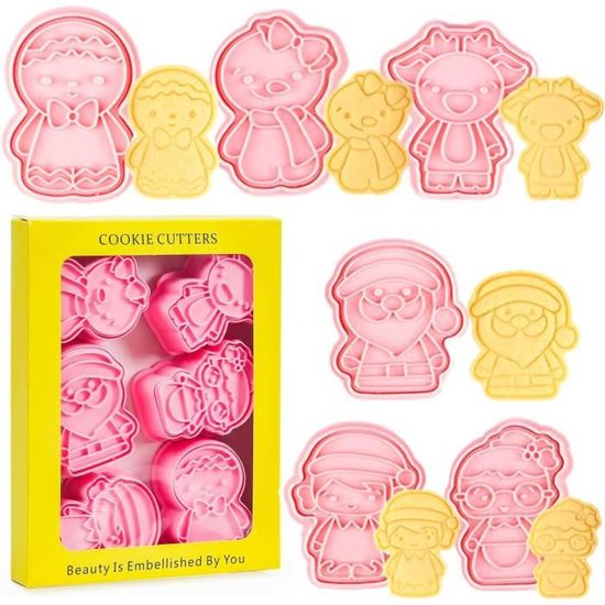 Moule Biscuit Noel Lot De 6 Emporte-Pièces Linzer Noël, Emporte Piece Patisserie, Moule à Biscuits Pour Enfants, Moule à Gâteau De Noël Pour Décoration De Fondant Biscuit Cookie (Linz Moule Noel