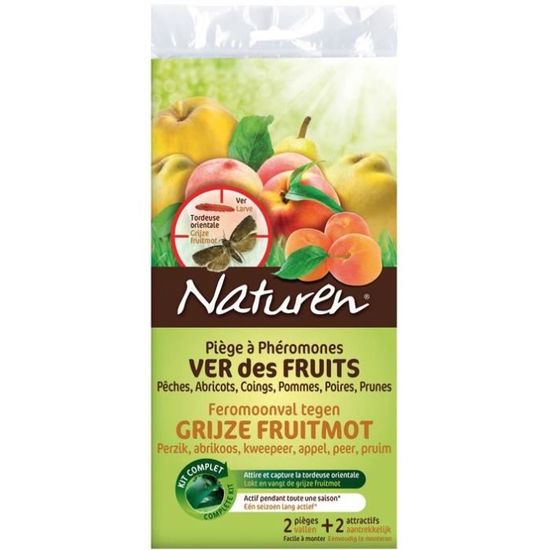 Pièges à phéromones NATUREN - Ver des fruits - Kit complet - Lutte contre les vers de fruits
