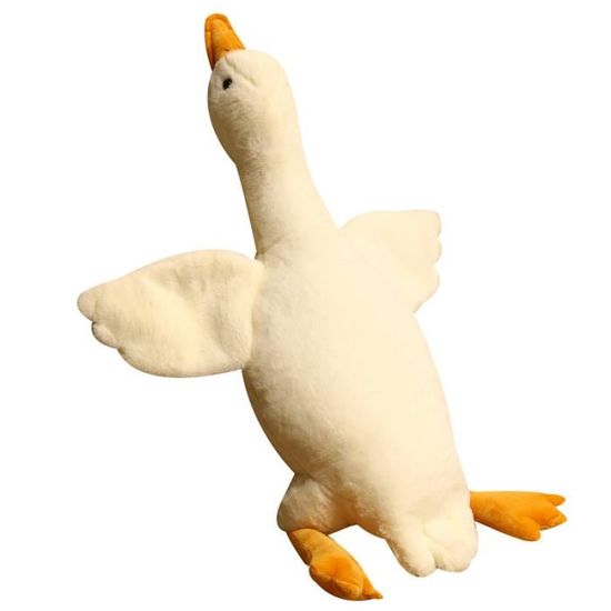 Jouet Chien Canard Blanc 90 Cm - Peluche Réaliste, Léger, Pour Mâchouiller Et Jouer - Stimulation Jeu Et Câlins