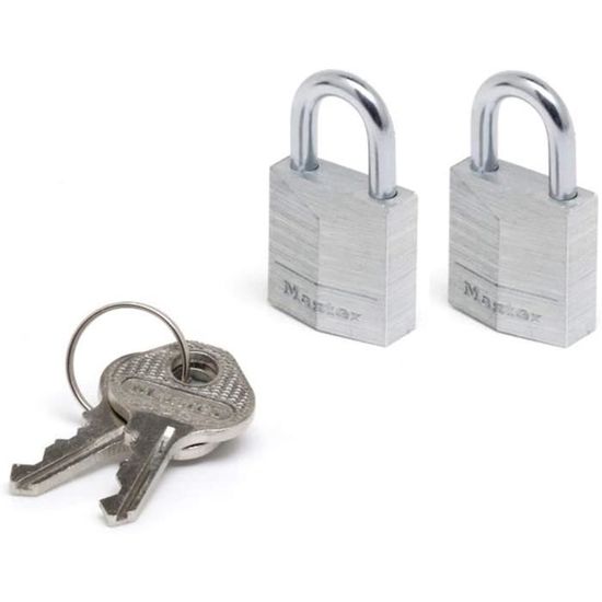 2 Cadenas à Anse Longue Mesybveo 32mm - Cadenas Robustes Avec 6 Clés Pour Garage, Vélo, Entrepôt
