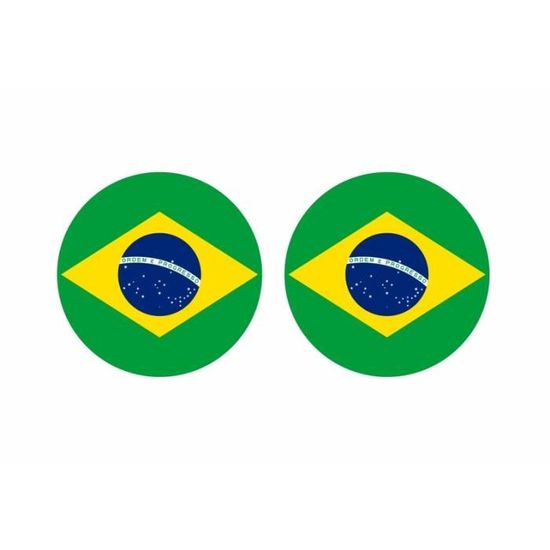 Lot De 2 Autocollants Ronds Drapeau Polynésie - Cocarde Décorative Pour Voiture, Casque, Valise