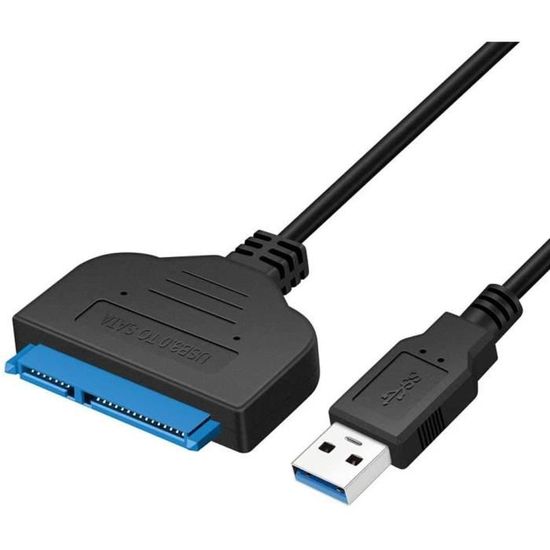 Câbles SATA Convertisseur SATA vers USB3.0 Câble adaptateur USB 3.0 à 2.5"SATA 3 pour disque dur UASP, câble Sata USB 3. 192316