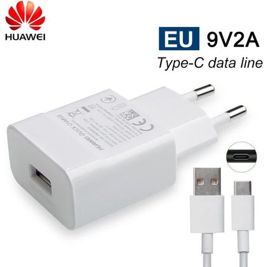 Chargeurs,Chargeur d'origine Huawei 5V-2A Charge rapide 9V-2A pour Huawei P8 P9 Plus Lite Honor 8 9 Mate10 - Type 9V2A Add Type-C