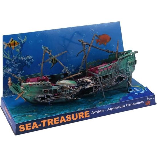 Décorations pour aquarium en forme d'épave de bateau de pirate