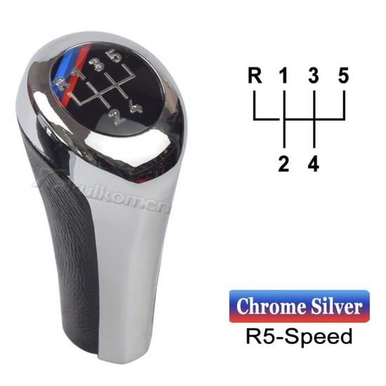 Pommeau De Levier De Vitesse En Cuir Pour BMW - 5/6 Vitesses - Compatible Série 1,3,5,6, X1, X3, Etc. - Design Ergonomique