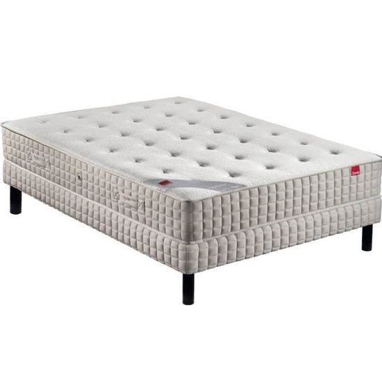 Ensemble Epeda ORCHIDEE, Sommier Confort Medium et Pieds 140x200 Ressorts