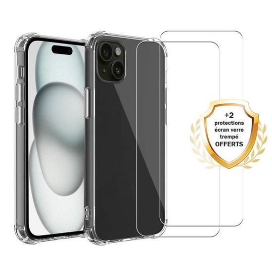 Evetane Coque iPhone SE 2020 Antichoc Silicone + 2 Vitres en verre
