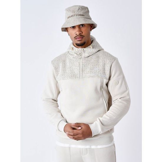 Veste à Capuche Project X Paris – Velours Avec Logo Strass – Fermeture Zip, Capuche Ajustable – Style Urbain Décontracté