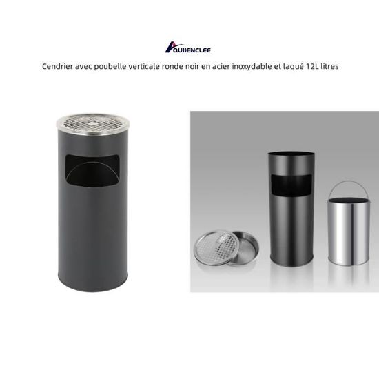 Uyoyous Poubelle D'extérieur Sur Pied En V – Design Minimaliste, Poubelle Verticale En Acier Inoxydable, Conteneur à Déchets Verrouillable Pour Extérieur/intérieur/patio/bar, Résistante Au Vent