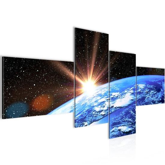 Tableau Triptyque Cosmos 5 Pièces - Décoration Murale Moderne Pour Salon, Chambre Ou Cuisine - 125x70 Cm