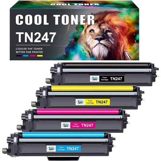 SMTSEC Cartouche De Toner Compatible TN243/TN247, 4 Couleurs De