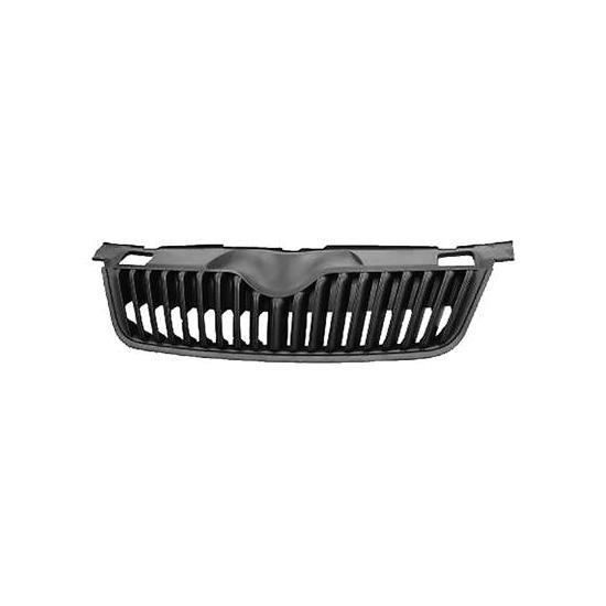 Grille De Radiateur (Calandre) Noire Pour Skoda Fabia 5J & Roomster (2007-2010) - Neuf - Réf. Polcar 691503-2