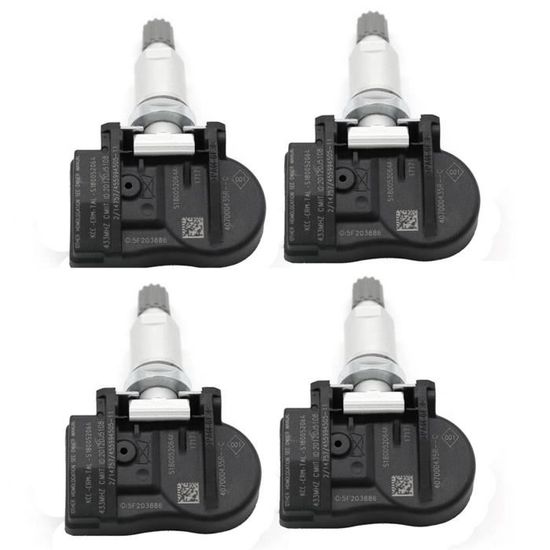 4X 407000435R Capteur de Pression Des Pneus TPMS pour Renault Megane Laguna Fluence Latitude 433MHZ