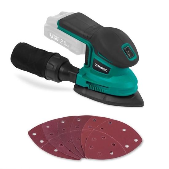 Ponceuse Delta FERM 20V – Neuve Sans Batterie – Avec 3 Feuilles Abrasives