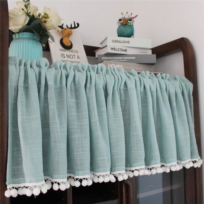 Rideau Voile Dentelle Pastel Avec Franges 61x115 Cm - Motif Chats Et Chiens