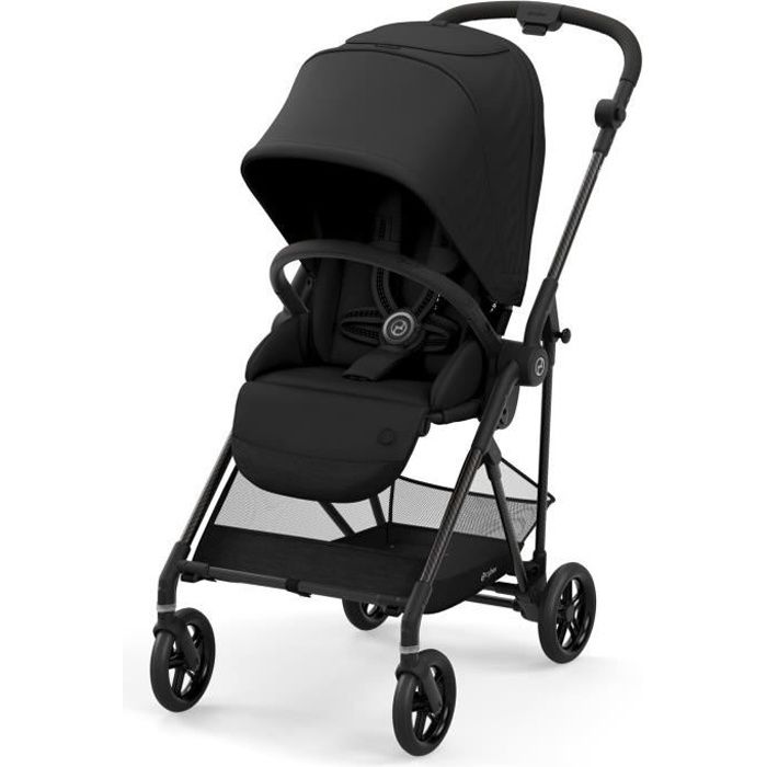 CYBEX Poussette Melio - Dès la naissance - Jusqu'à 15kg - Carbon/Noir profond