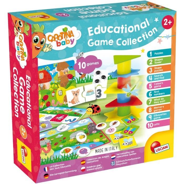 Collection de 10 jeux éducatifs CAROTINA BABY Tour d'équilibre Puzzle évolutif