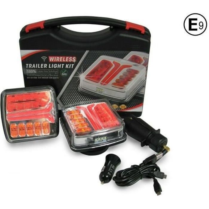 Kit Feux Arrières Eclairage LED Base Magnétique Sans Fil Wifi E Marqué