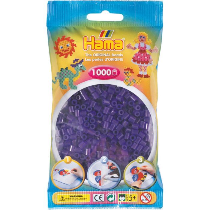 1 000 perles Hama MIDI - violet transparent - Hama