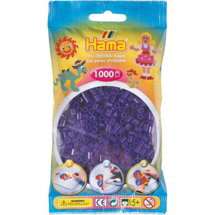 1 000 perles Hama MIDI - violet transparent - Hama