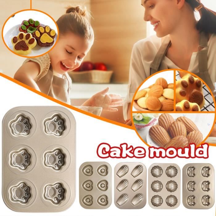 Moule à gâteau Mini Madeleine, moule à biscuits ovale antiadhésif à 6 cavités D15132