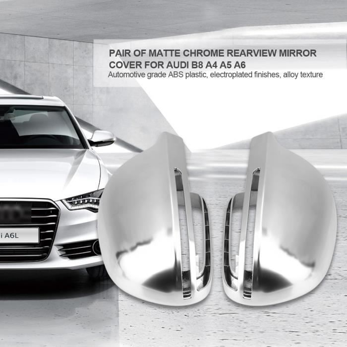 Paire de capuchons de protection pour rétroviseurs en chrome mat pour Audi B8 A4 A5 A6-DBA