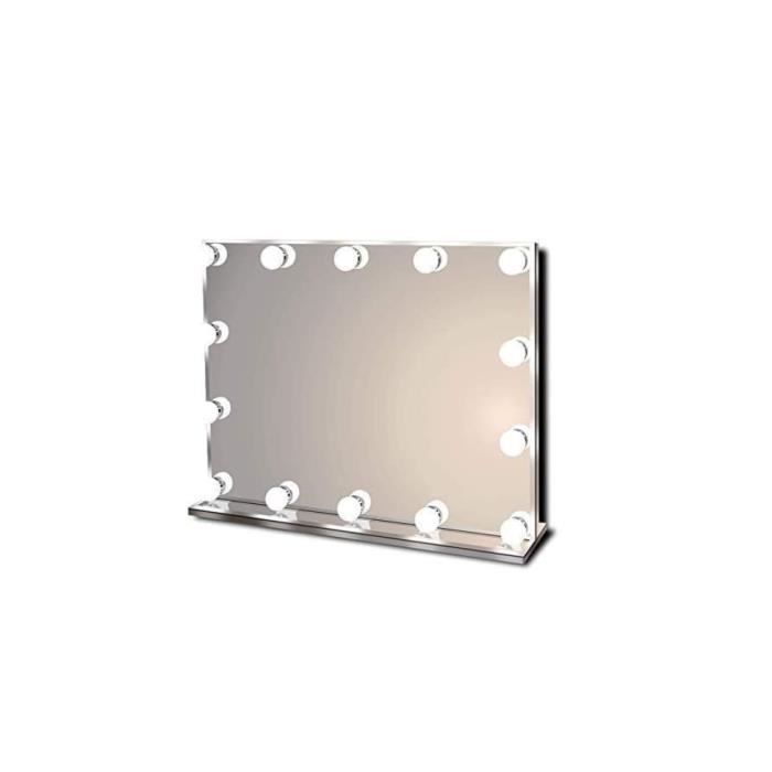 Star Vision Miroir Maquillage Hollywood pour Coiffeuse, Grand Miroir Lumineux avec 14 Ampoules LED Réglable, Trois Températures de C