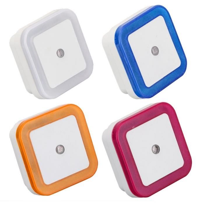 Capteur de lumière contrôle veilleuse Mini EU US Plug nouveauté lampe de chambre carrée pour bébé cadeau romantique lumières colorée