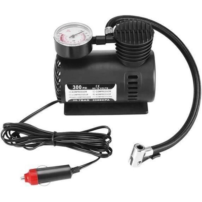 KING DC 12V Mini 300PSI voiture gonfleur de pneu Auto compresseur d'air des pneus Pompe avec manomètre de pression pour voiture vél